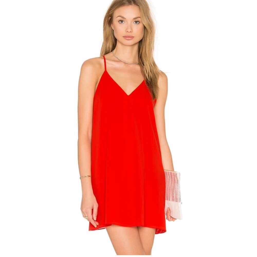 Alice and Olivia silk burgundy racer back mini dress XS/0
